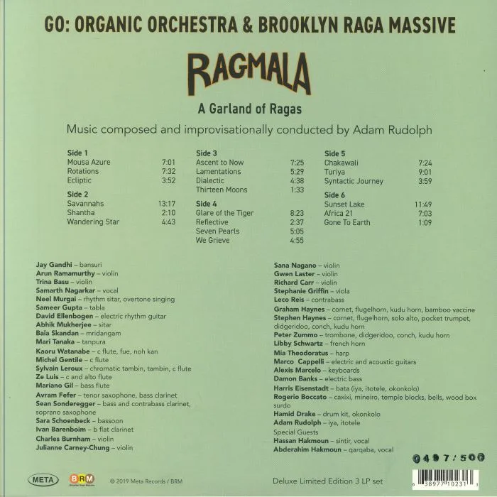 Обратная сторона обложки — Adam RUDOLPH / BROOKLYN RAGA MASSIVE / GO ORGANIC ORCHESTRA — Ragmala: A Garland Of Ragas (Deluxe Edition)
