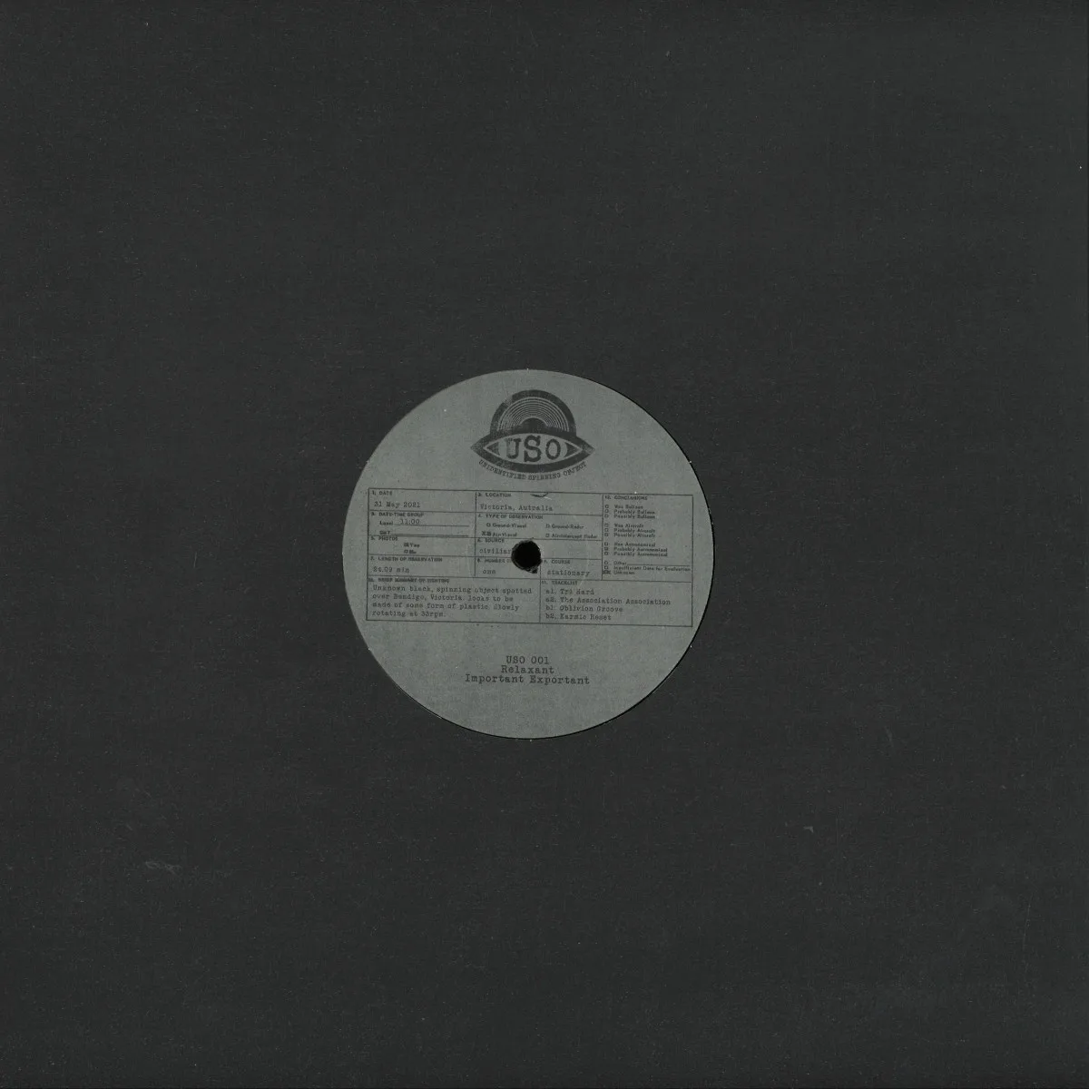 Back cover — Relaxant — Important Exportant