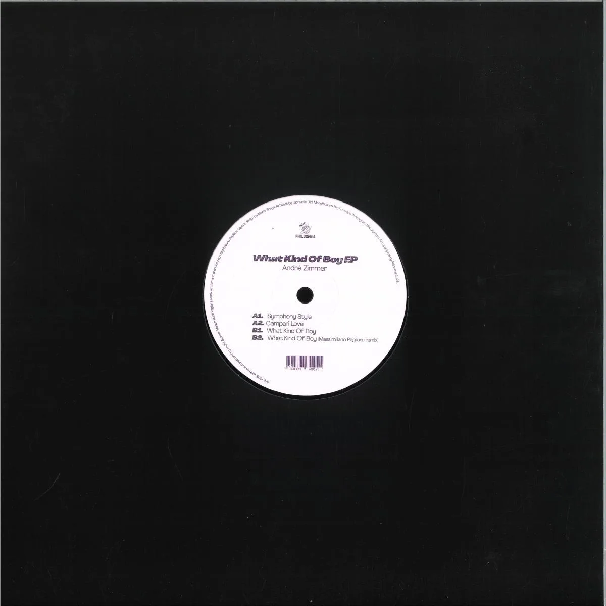 Back cover — Andre Zimmer — What Kind Of Boy (inc. Massimiliano Pagliara Remix)