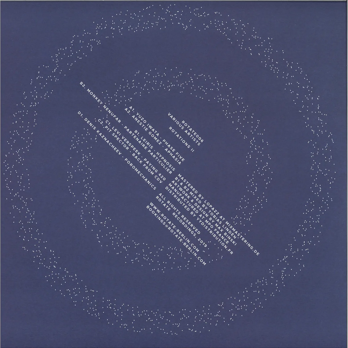 Back cover — Various — Rotations II LP 2x12"