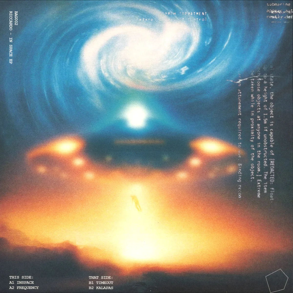 Front cover — Riccardo — In Space EP