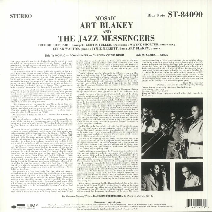 Back cover — Art BLAKEY / THE JAZZ MESSENGERS — Mosaic (reissue)