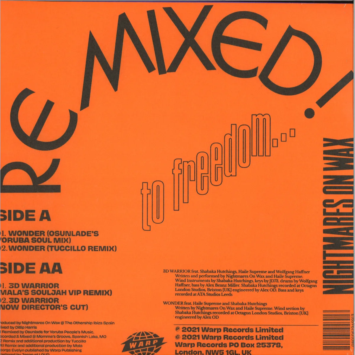 Обратная сторона обложки — Nightmares On Wax — Remixed! To Freedom… EP