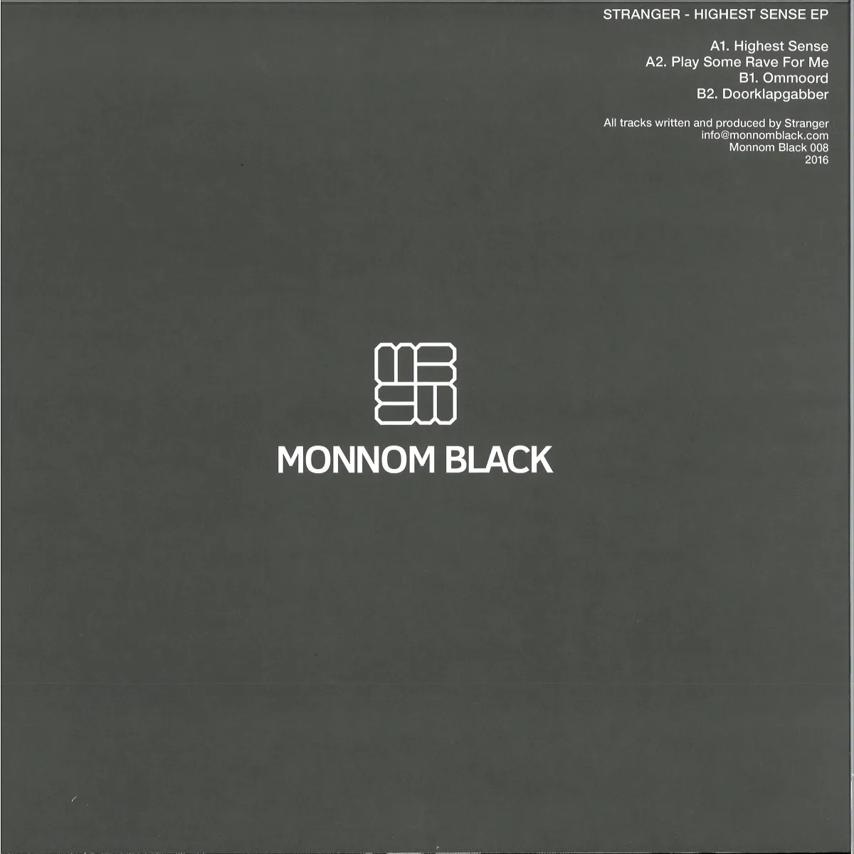 Back cover — Stranger — Highest Sense Ep