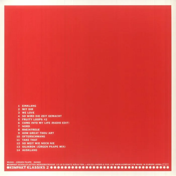 Back cover — Jurgen PAAPE — Kompilation