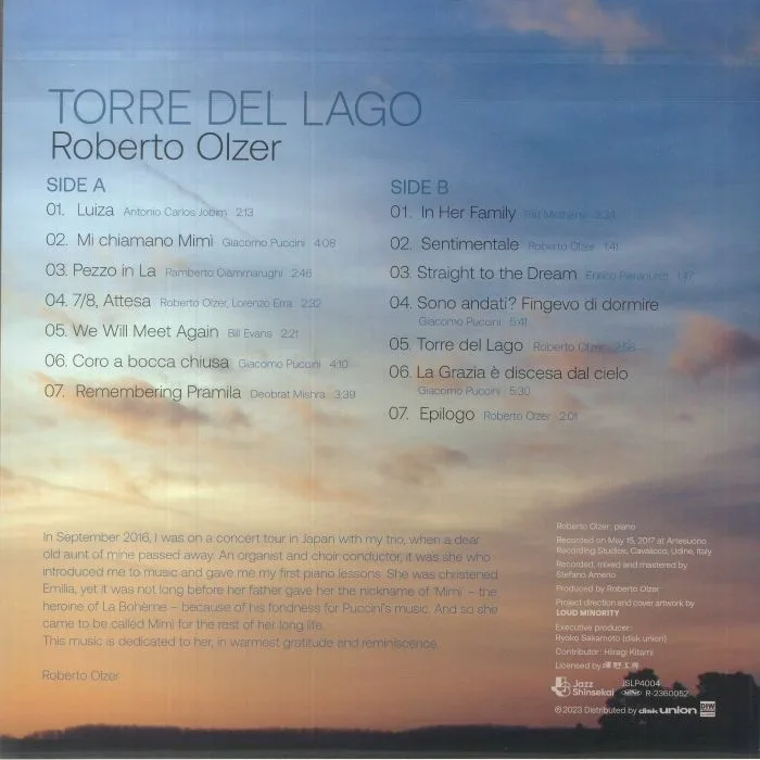 Обратная сторона обложки — Roberto OLZER — Torre Del Lago