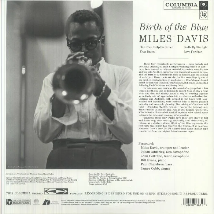 Обратная сторона обложки — Miles DAVIS — Birth Of The Blue (reissue)