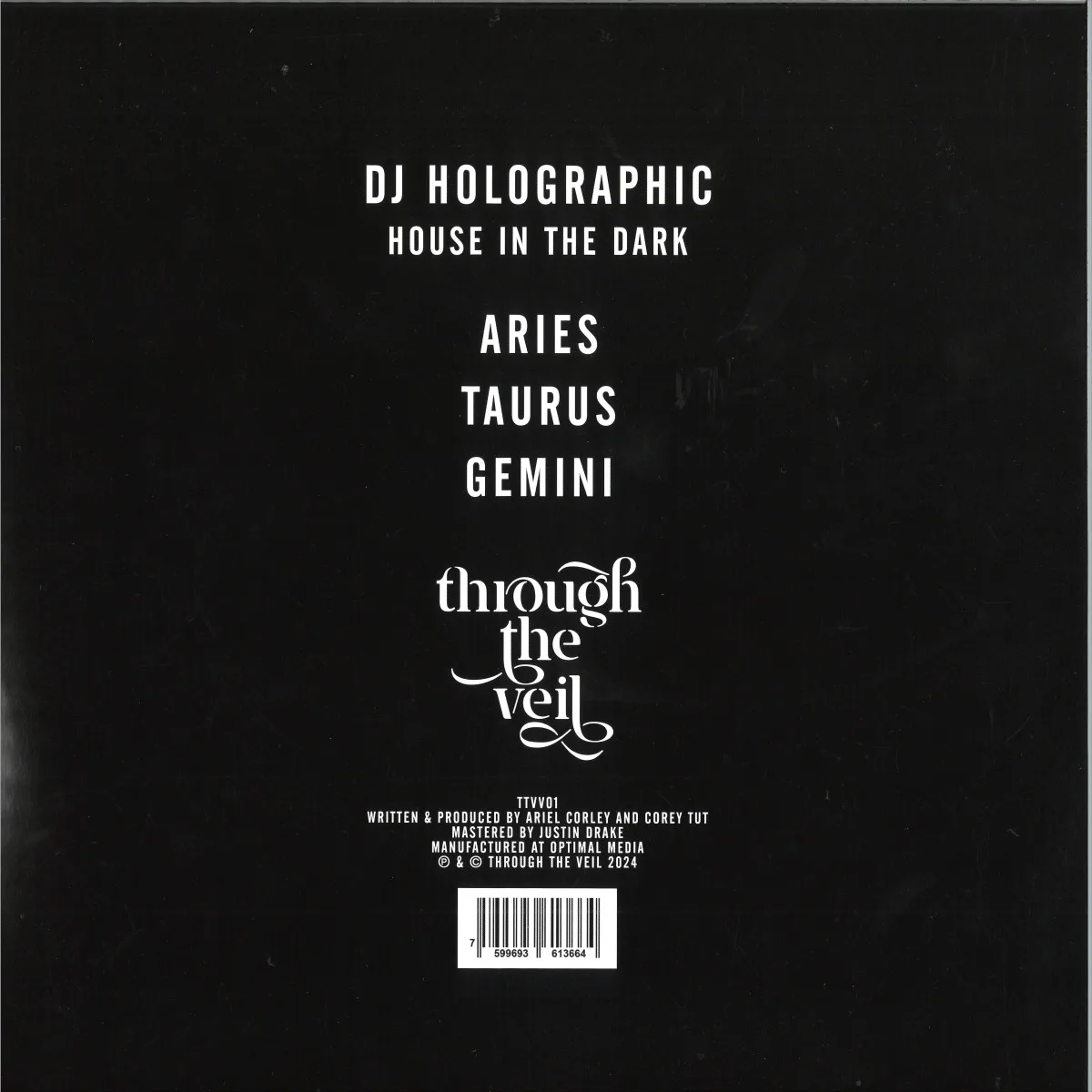 Back cover — Dj Holographic — House In The Dark (Aries/Taurus/Gemini)
