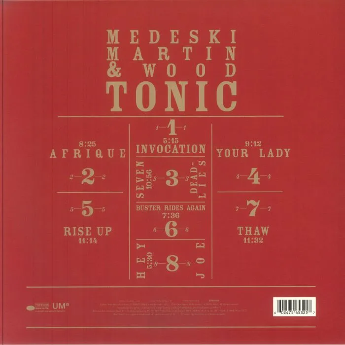 Обратная сторона обложки — MADESKI MARTIN & WOOD — Tonic (Blue Note Classic Vinyl Series)