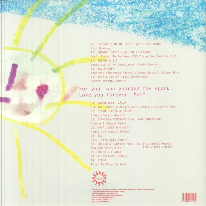 Back cover — VARIOUS — Rebirth 20 (Record Store Day RSD 2026)