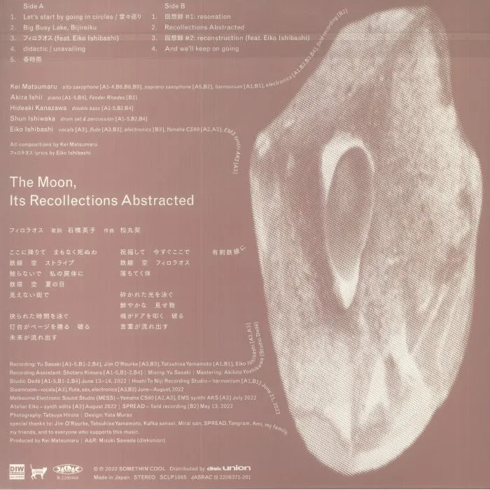 Обратная сторона обложки — Kei MATSUMARU — The Moon Its Recollections Abstracted