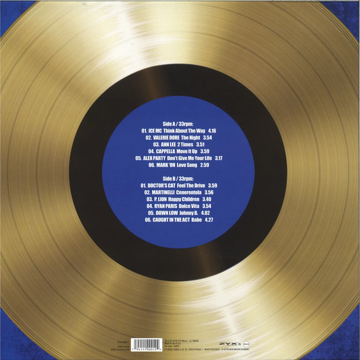 Back cover — Various — Golden Chart Hits Of The 80s & 90s Vol. 2 LP