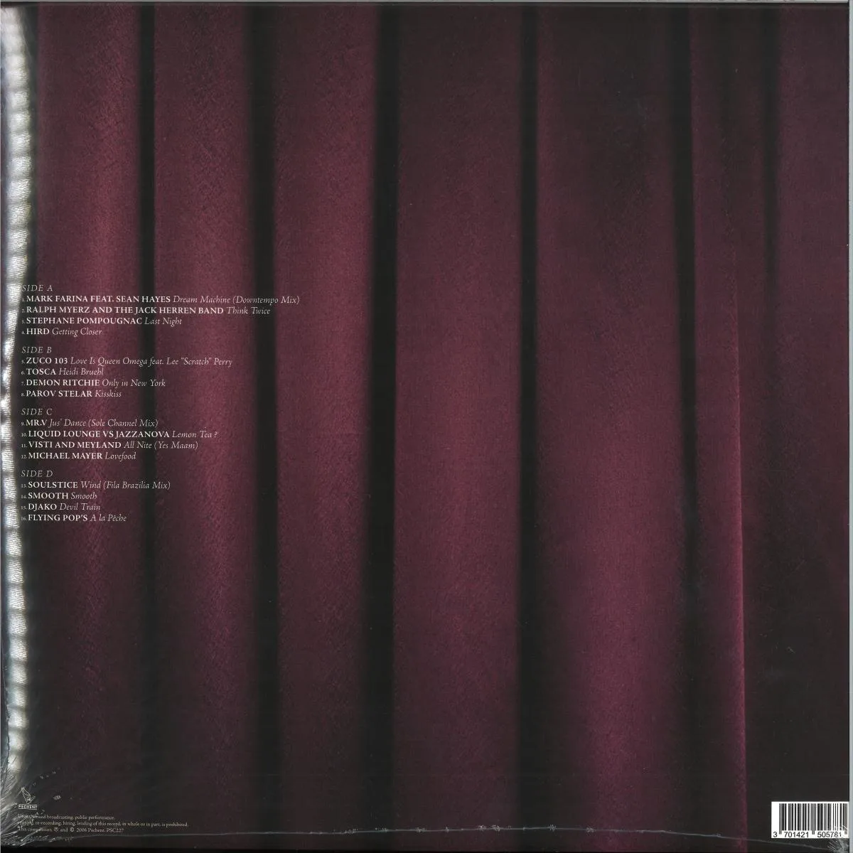Back cover — Stephane Pompougnac — Hotel Costes 8 LP 2x12"