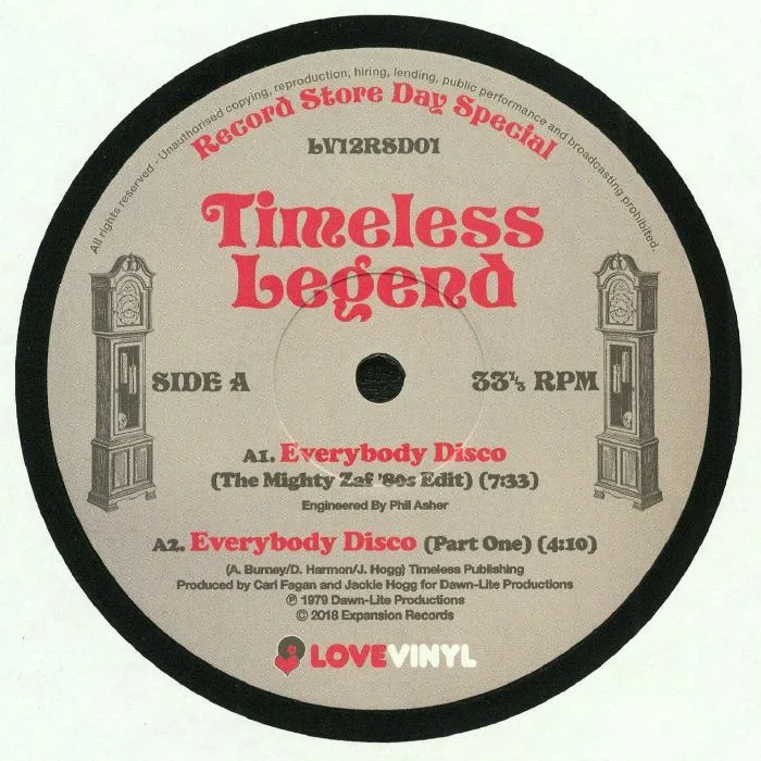 Лицевая сторона обложки — TIMELESS LEGEND — Everybody Disco (Record Store Day 2018)