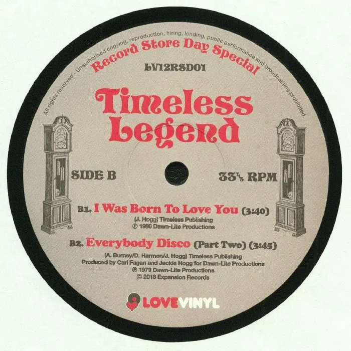 Обратная сторона обложки — TIMELESS LEGEND — Everybody Disco (Record Store Day 2018)