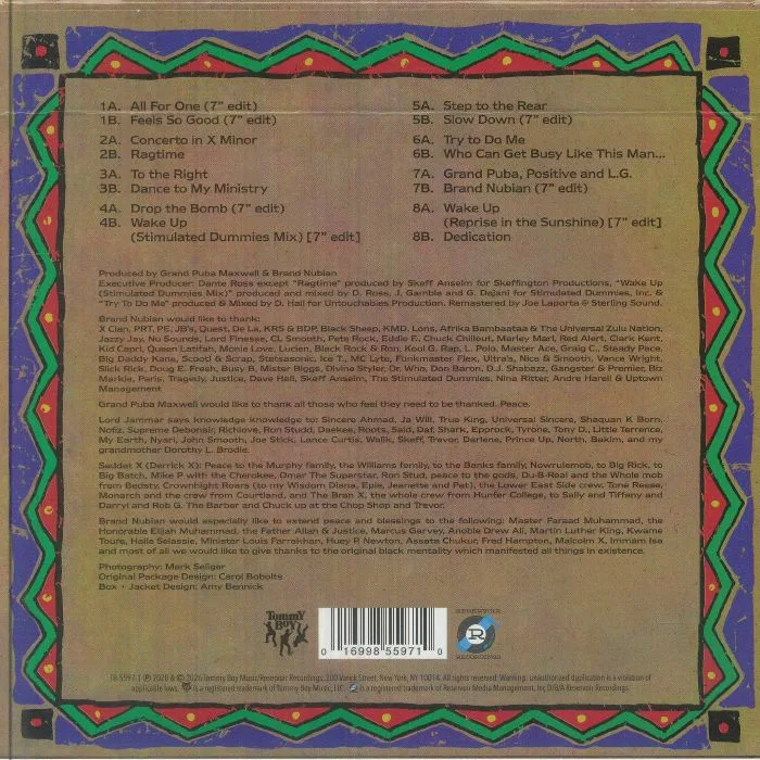 Back cover — BRAND NUBIAN — One For All (35th Anniversary Edition)