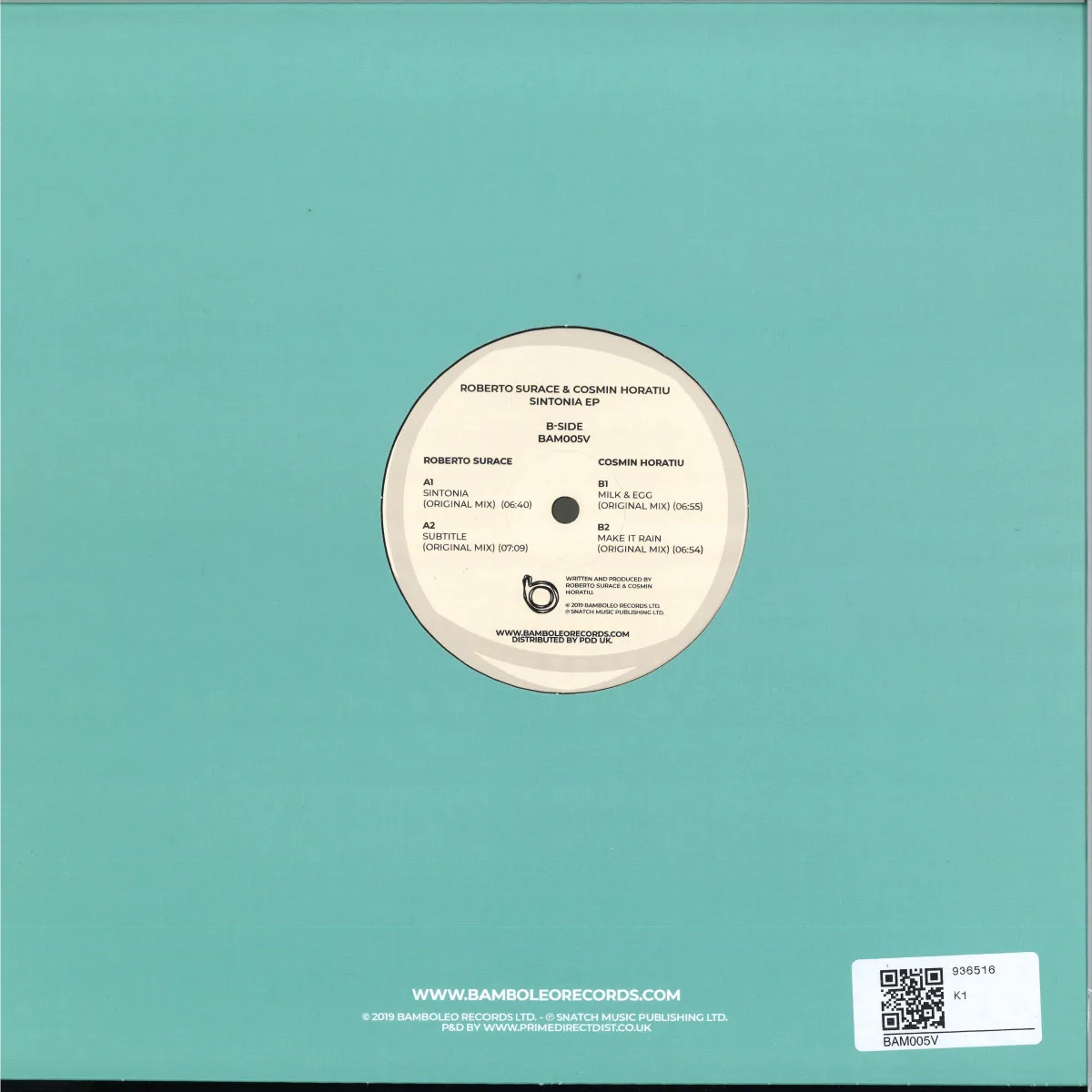 Back cover — Roberto Surace,Cosmin Horatiu — Sintonia EP