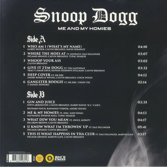 Back cover — SNOOP DOGG — Me & My Homies