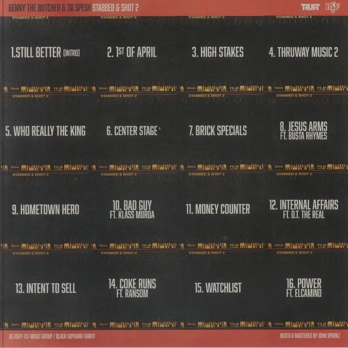 Back cover — BENNY THE BUTCHER / 38 SPESH — Stabbed & Shot 2