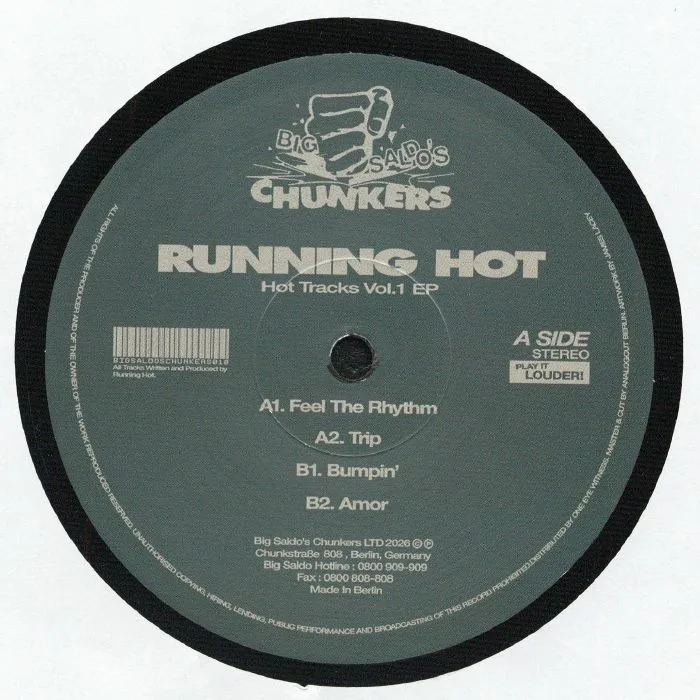 Front cover — RUNNING HOT — Hot Tracks Vol 1 EP