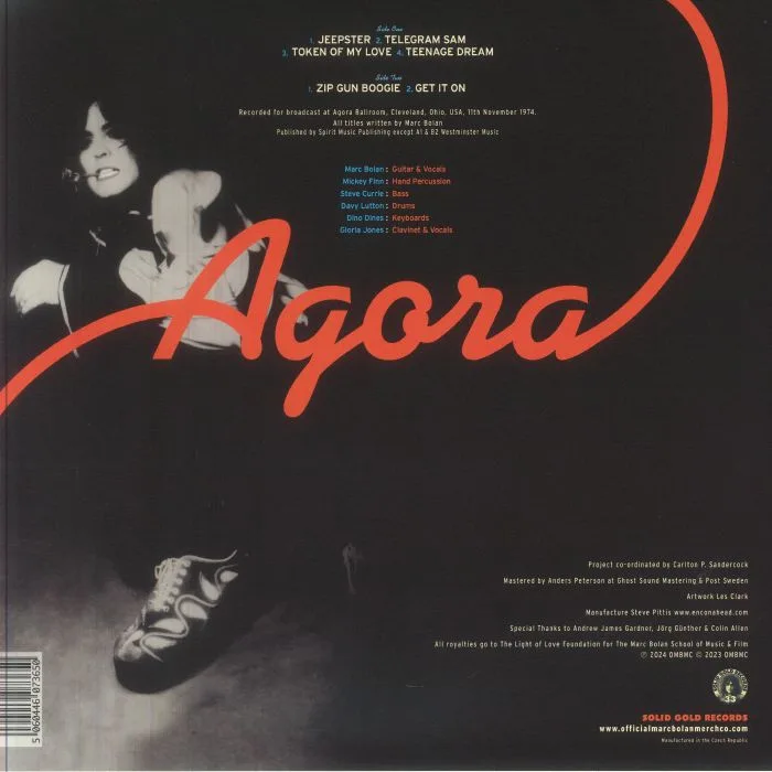 Обратная сторона обложки — Marc BOLAN / T REX — Agora
