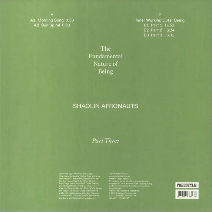 Обратная сторона обложки — The SHAOLIN AFRONAUTS — The Fundamental Nature Of Being Part Three