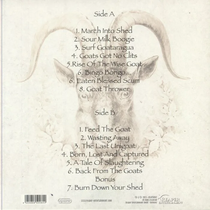 Back cover — MILKING THE GOATMACHINE — Back From The Goats (Reaper Edition)