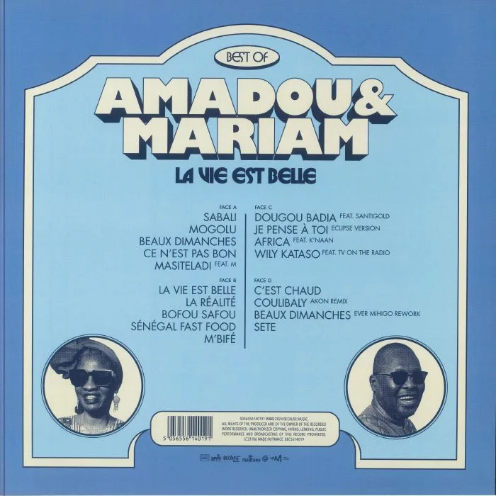 Back cover — AMADOU & MARIAM — La Vie Est Belle: Best Of