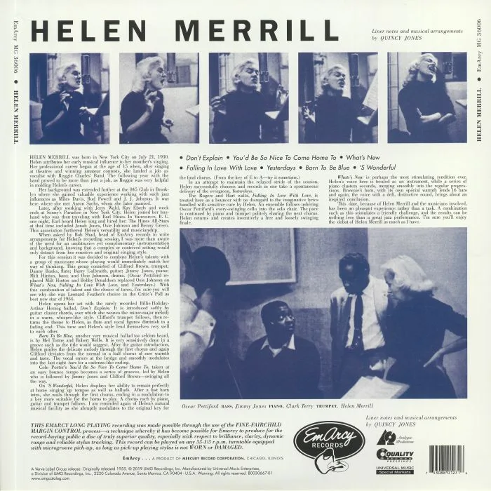 Back cover — Helen MERRILL — Helen Merrill