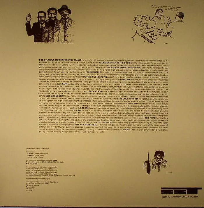 Back cover — MINUTEMEN — What Makes A Man Start Fires