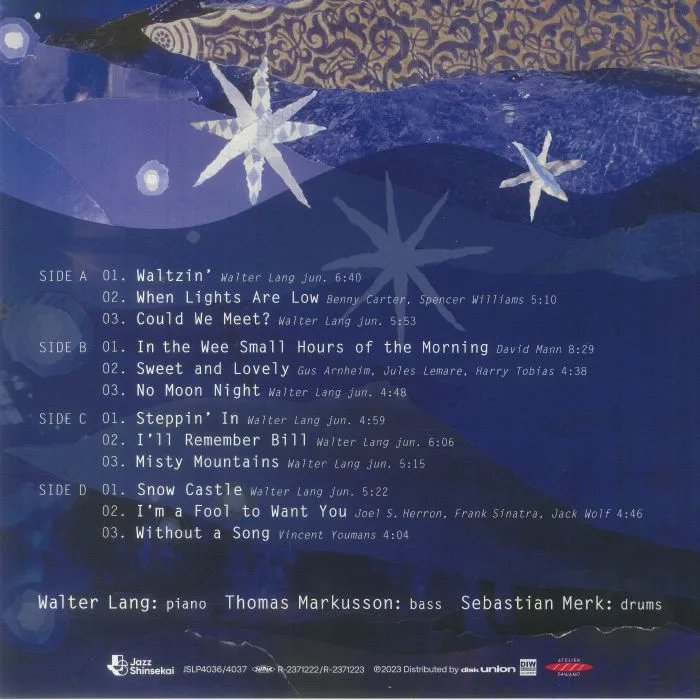 Обратная сторона обложки — WALTER LANG TRIO — Starlight Reflections