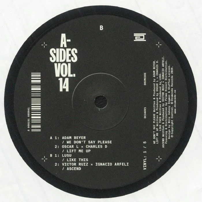 Back cover — Adam BEYER / OSCAR L / CHARLES D / LUSU / VICTOR RUIZ / IGNACIO ARFELI — A Sides Vol 14 V1