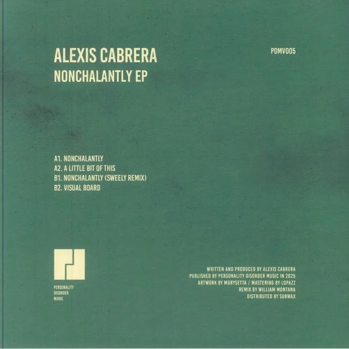 Обратная сторона обложки — Alexis CABRERA — Nonchalantly EP