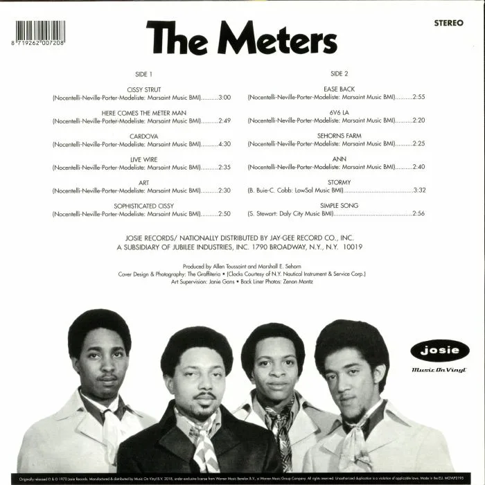 Обратная сторона обложки — The METERS — The Meters: Sophisticated Cissy Cissy Strut Ease Back (reissue)