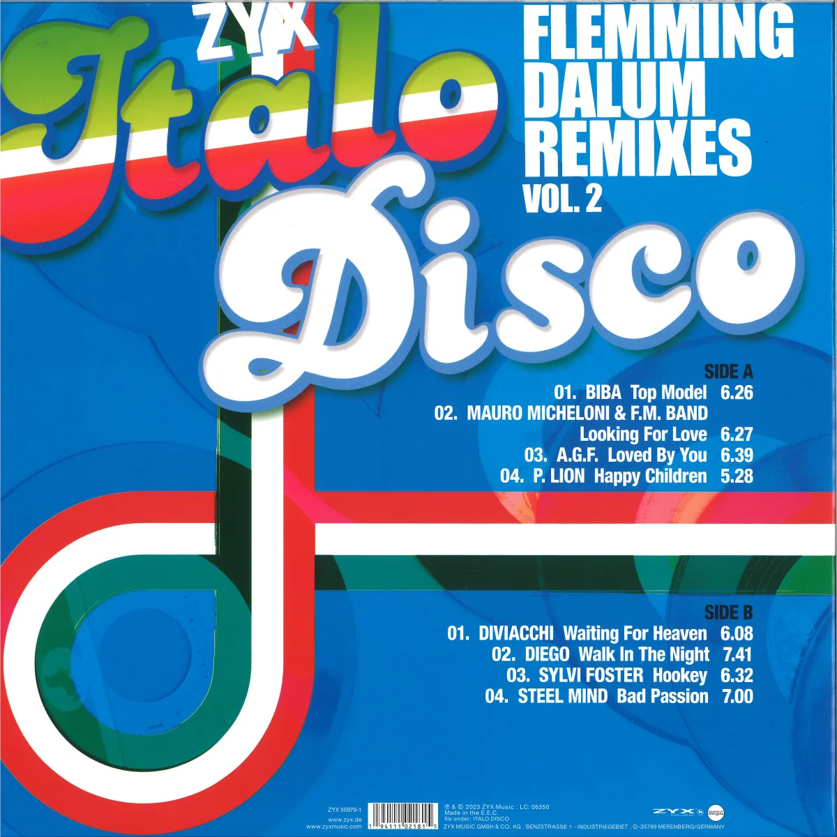 Обратная сторона обложки — Various — ZYX Italo Disco: Flemming Dalum Remixes Vol. 2 LP