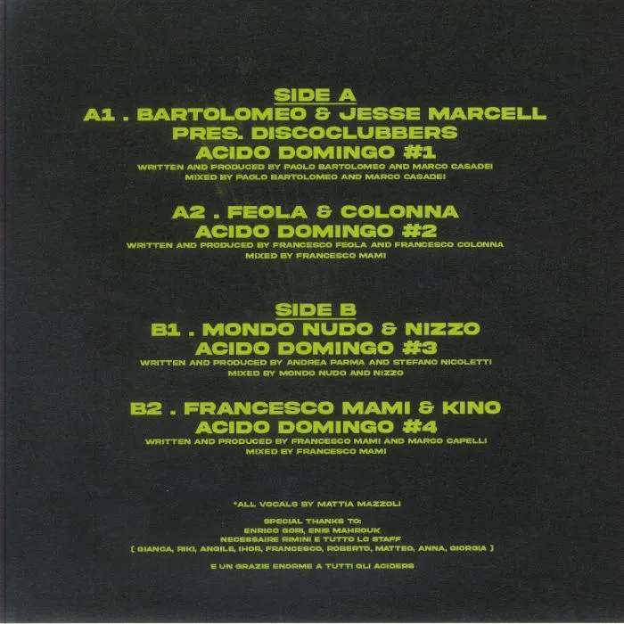 Back cover — Various — ACIDO DOMINGO