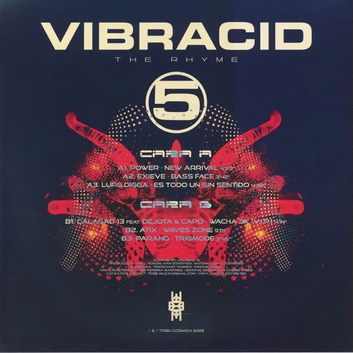 Обратная сторона обложки — POWER / EXIEVE / LUPS DIGGA / ATIX / CALAGAD 13 / PARAND — Vibracid 5: The Rhyme EP