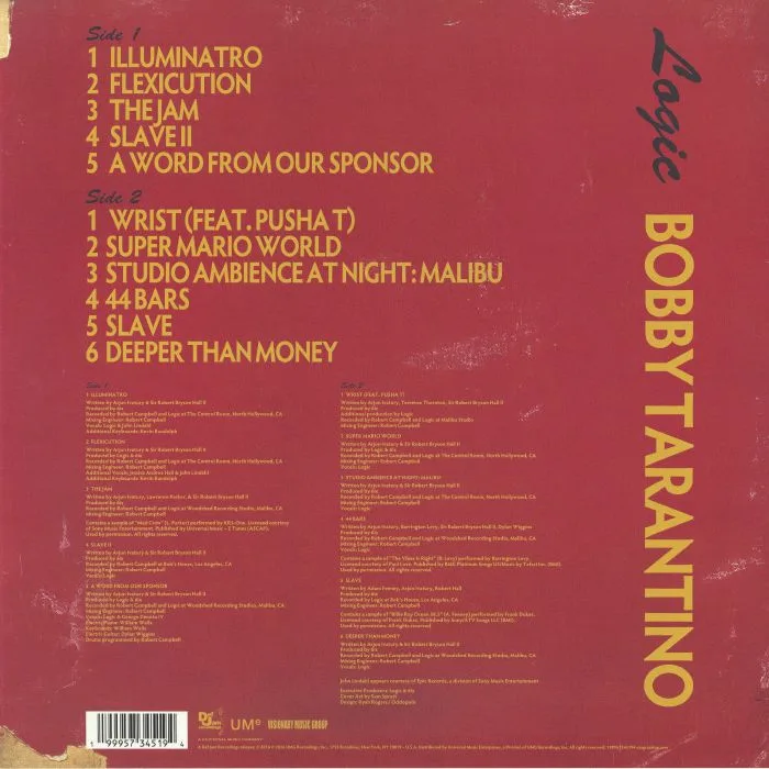 Back cover — LOGIC — Bobby Tarantino (reissue)