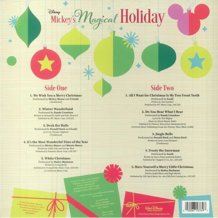 Back cover — VARIOUS — Mickey's Magical Holiday