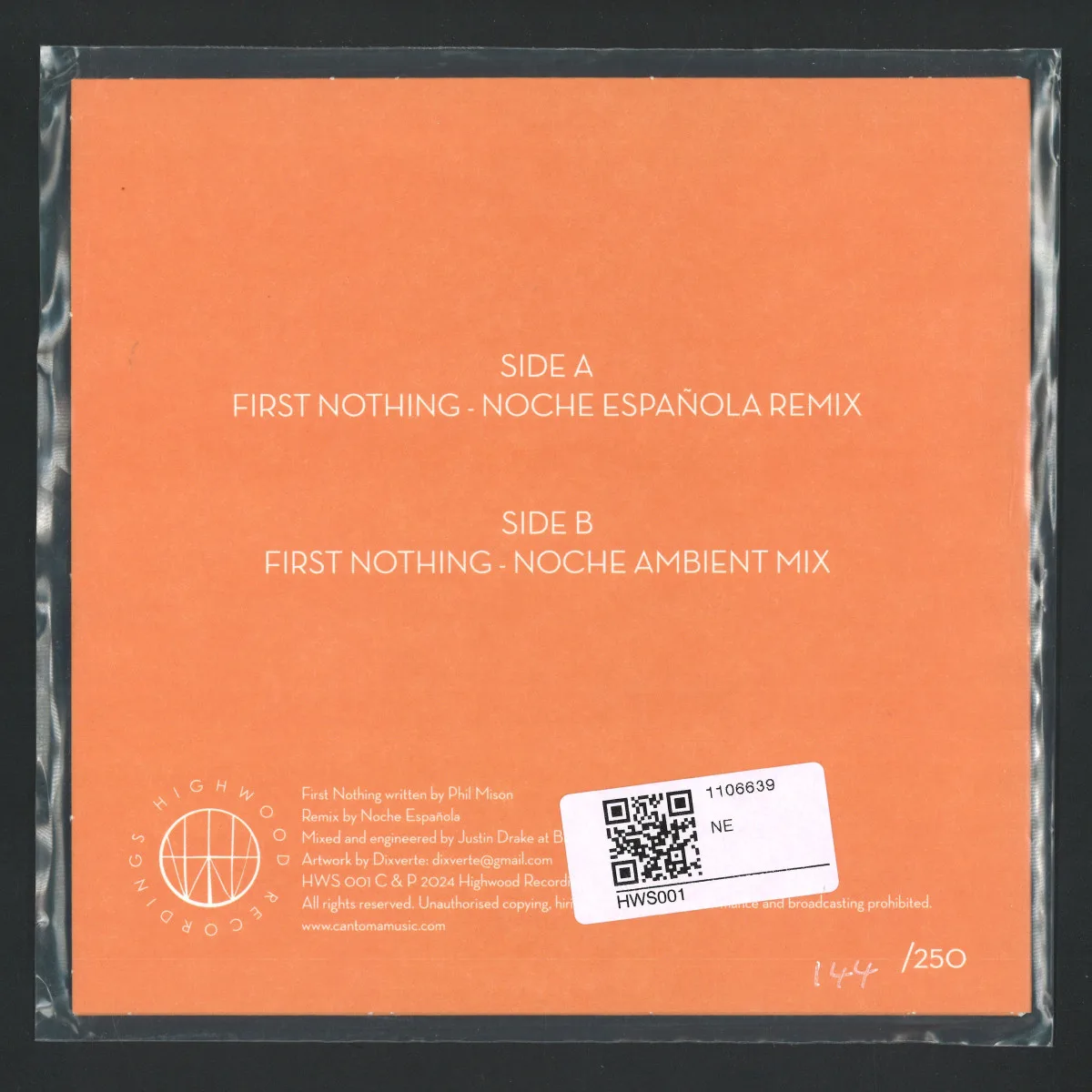 Обратная сторона обложки — Cantoma — First Nothing