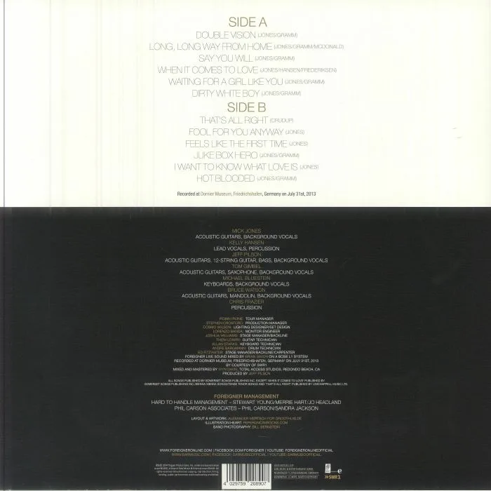 Back cover — FOREIGNER — An Acoustic Evening With Foreigner (reissue)