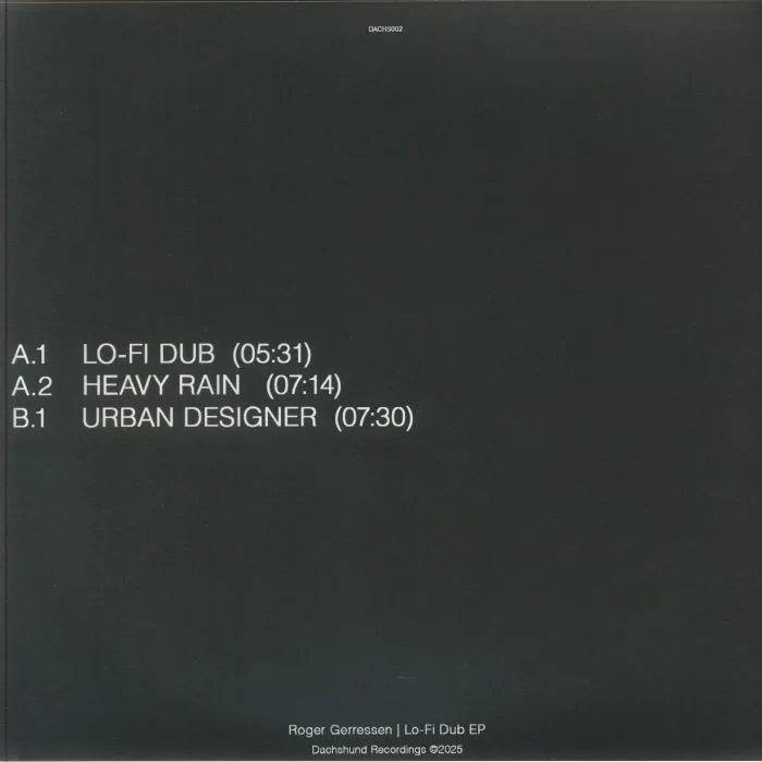 Обратная сторона обложки — Roger GERRESSEN — Lo Fi Dub EP