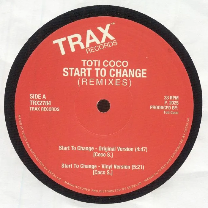 Лицевая сторона обложки — Toti COCO — Start To Change (remixes)