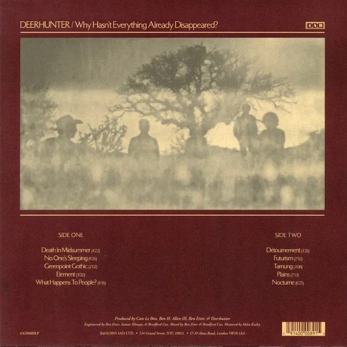 Back cover — DEERHUNTER — Why Hasn't Everything Already Disappeared?