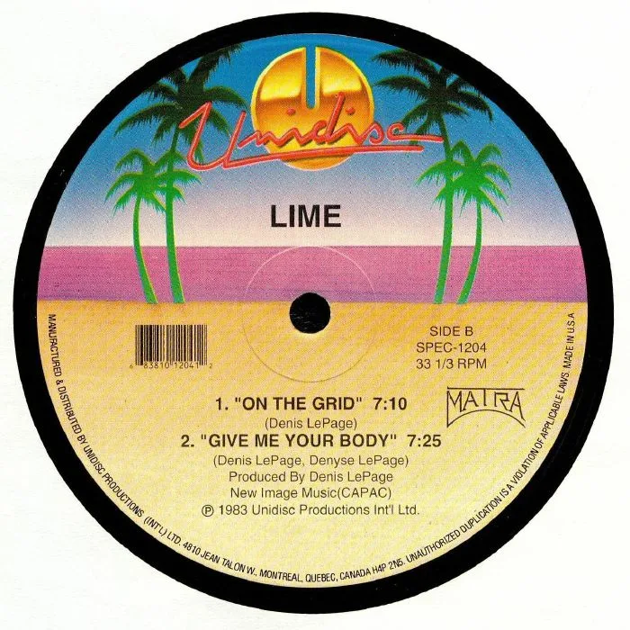 Обратная сторона обложки — LIME — On The Grid (Original 1983 Stock)