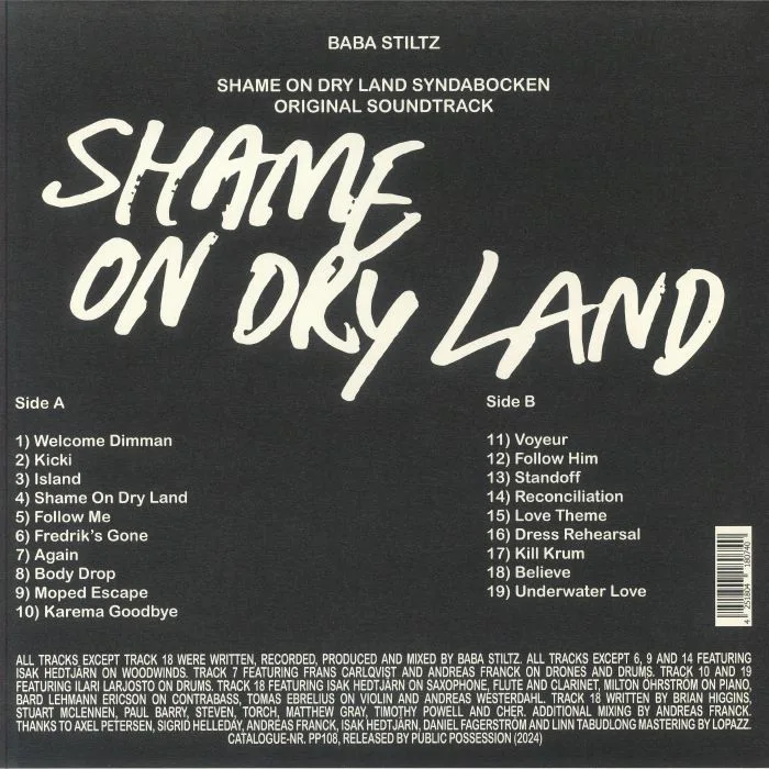 Обратная сторона обложки — Baba STILTZ — Shame On Dry Land Syndabocken (Soundtrack)