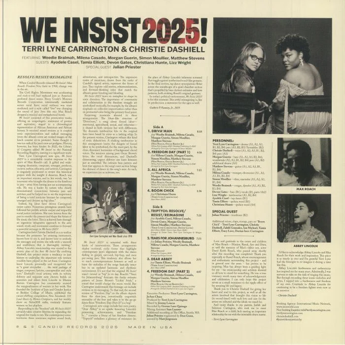 Обратная сторона обложки — Terri Lyne CARRINGTON / CHRISTIE DASHIELL — We Insist 2025!