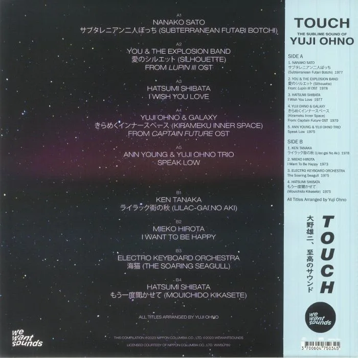 Обратная сторона обложки — VARIOUS — Touch: The Sublime Sound Of Yuji Ohno