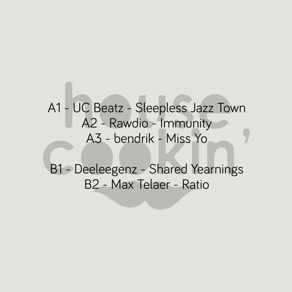 Back cover — UC Beatz, Rawdio, bendrik, Deeleegenz, Max Telaer — House Cookin' Wax Vol. 5