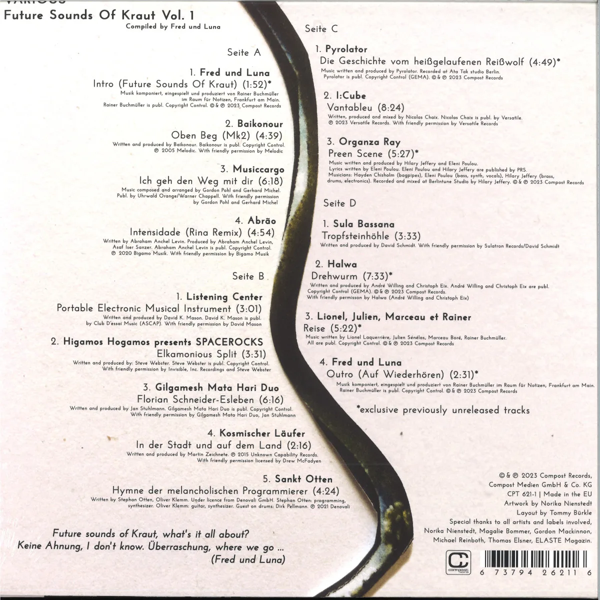 Back cover — Various — Future Sounds Of Kraut Vol. 1 LP 2x12"